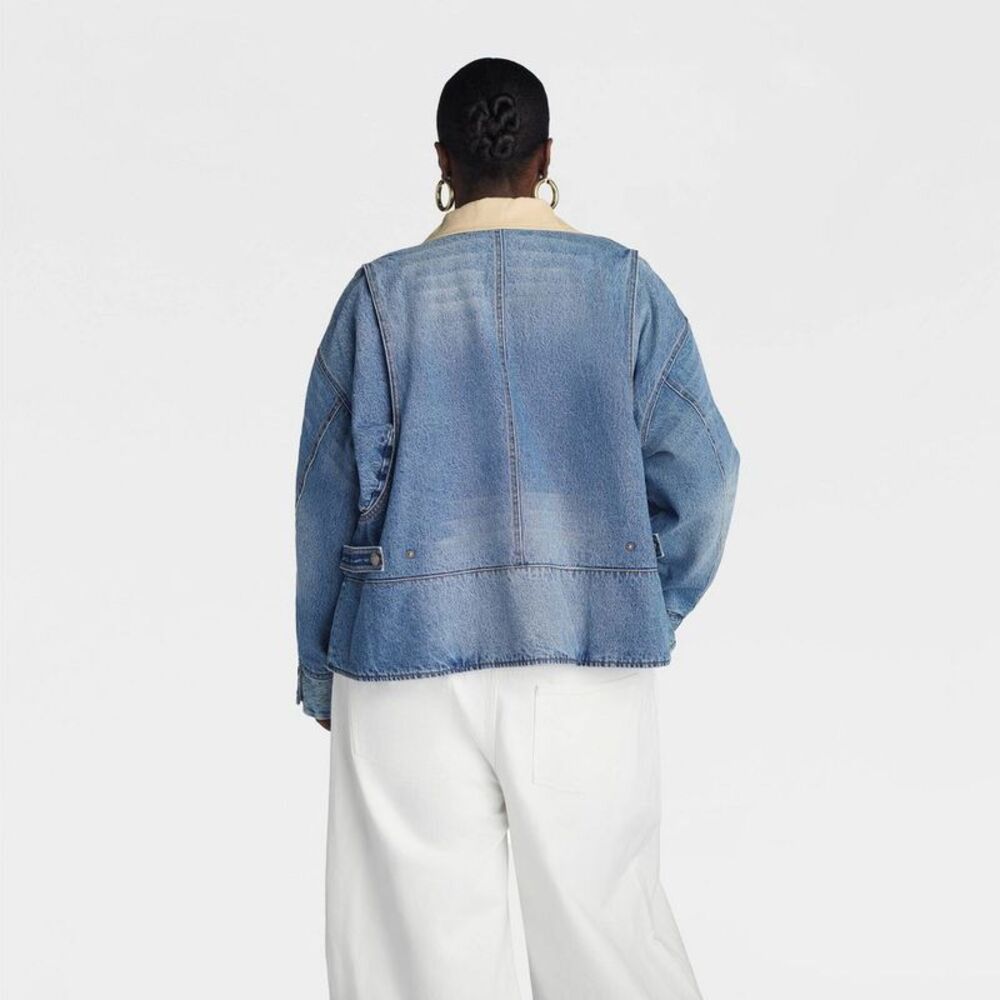 KBB by KAHLANA Women's 'The Carpenter Denim Jacket' - Medium Wash XL - Picture 2 of 3